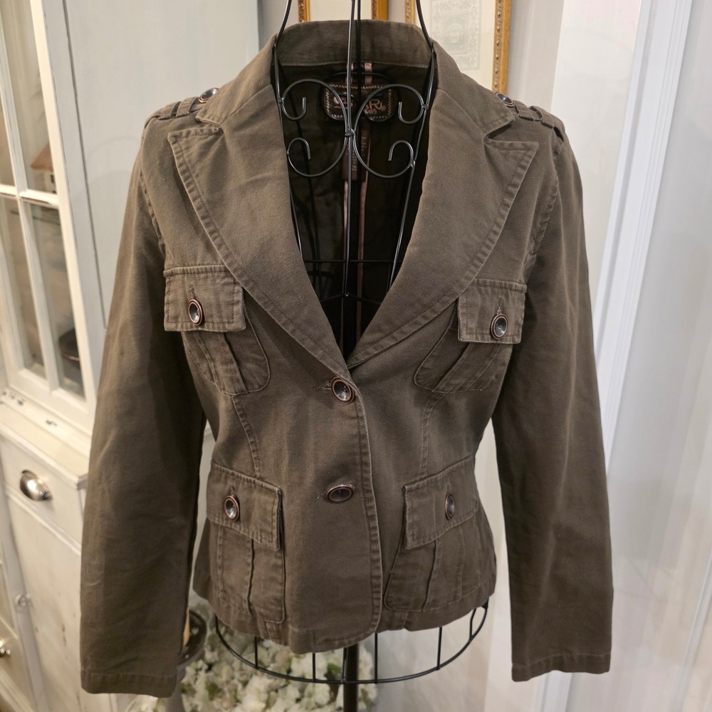 STAR JEANS Y2K Military-Inspired Jacket Sz S Cargo Blazer Grunge Streetwear‎